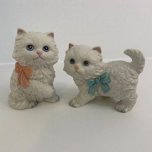 Vintage White Persian Kittens Porcelain